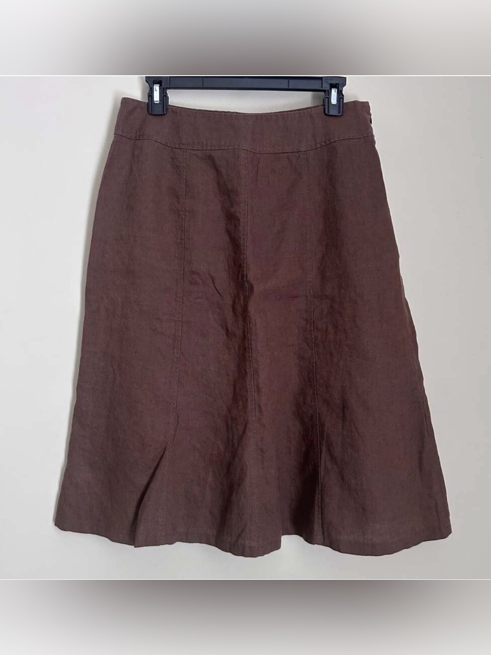 Choices Collection Linen Skirt Women’s M Brown Paneled Midi A-Line Flare